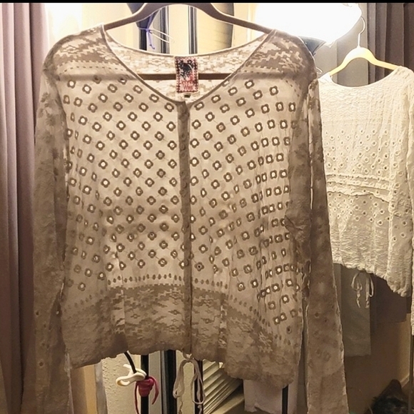 Johnny Was Tops - Johnny Was ▪︎ NWT ▪︎ White Tumizoo Embroidered Eyelet Jacket ▪︎ XL